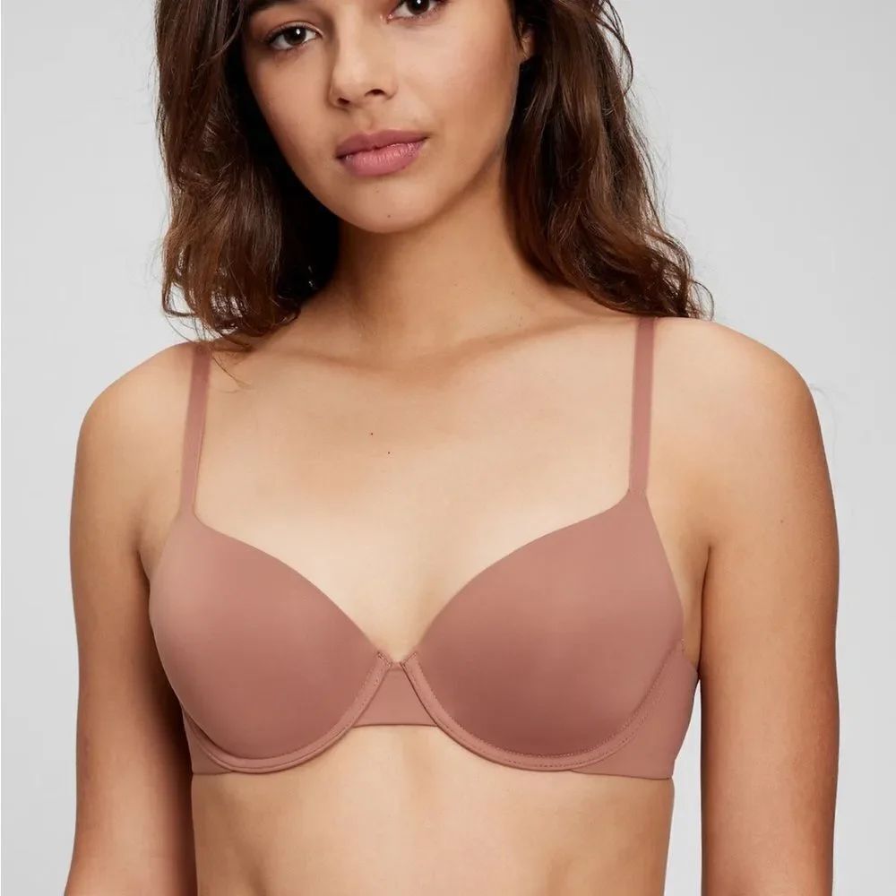 GapBody Women's Everyday Essentials T-Shirt Bra Mauvey Brown